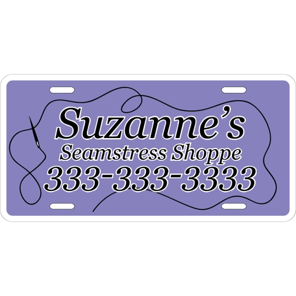 Standard sized car plate (12" x 6") with die-cut slots and... from ASI 89910 Stouse, LLC