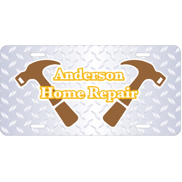 Diamond plate finish car plate, measures 12" x 6" with die-cut... from ASI 89910 Stouse, LLC