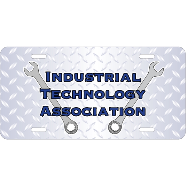 Diamond plate finish car plate, measures 12" x 6" with die-cut... from ASI 89910 Stouse, LLC