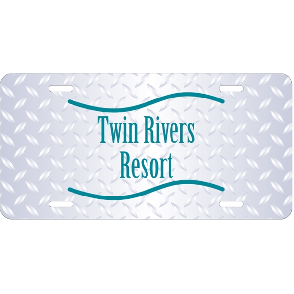 Diamond plate finish car plate, measures 12" x 6" with die-cut... from ASI 89910 Stouse, LLC