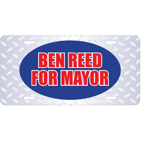 Diamond plate finish car plate, measures 12" x 6" with die-cut... from ASI 89910 Stouse, LLC