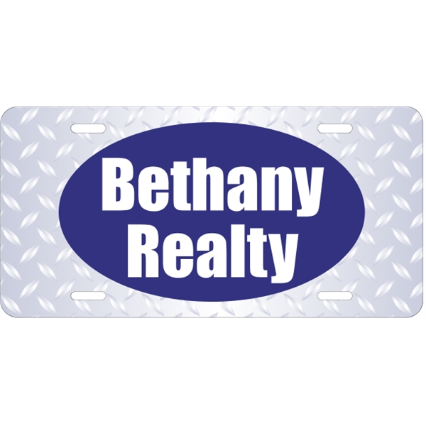 Diamond plate finish car plate, measures 12" x 6" with die-cut... from ASI 89910 Stouse, LLC