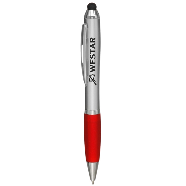 Plastic and rubber stylus ballpoint pens, 5.25" x 0.625".... from ASI 39552 BEL Promo