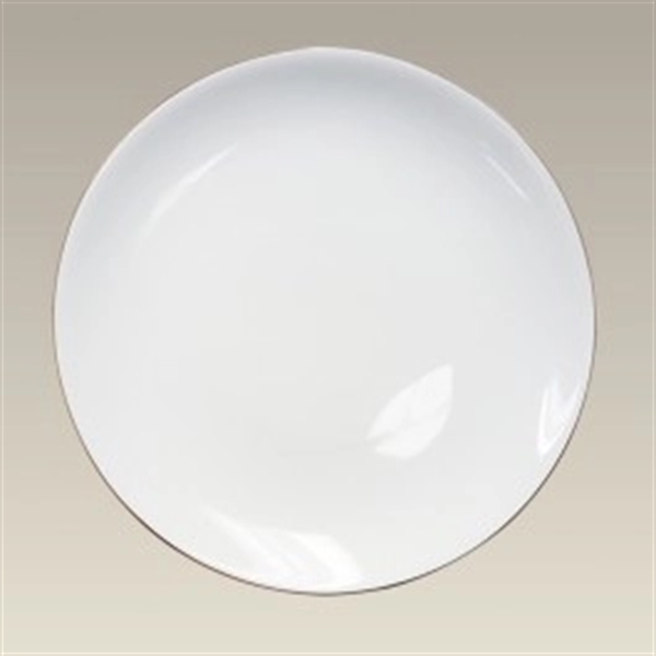 Gold Banded Coupe Style Porcelain Plate available in 4 sizes... from ASI 68878 Mar's Line / Mar's Promotions / MAR's Line Mars China Collection