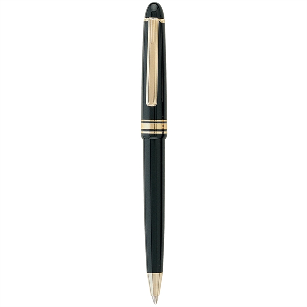 Click-action plastic ballpoint pen with a solid color barrel and gold... from ASI 68190 Lungsal / Lungsal