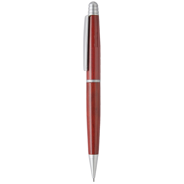 Twist-action mechanical pencil with shiny chrome trim, brown wood barrel and... from ASI 68190 Lungsal / Lungsal