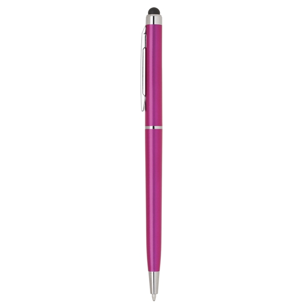 Slim, plastic twist-action ballpoint pen available in several metallic colors with... from ASI 68190 Lungsal / Lungsal