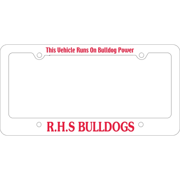 Car license plate frames are printed in a single spot color.... from ASI 89910 Stouse, LLC