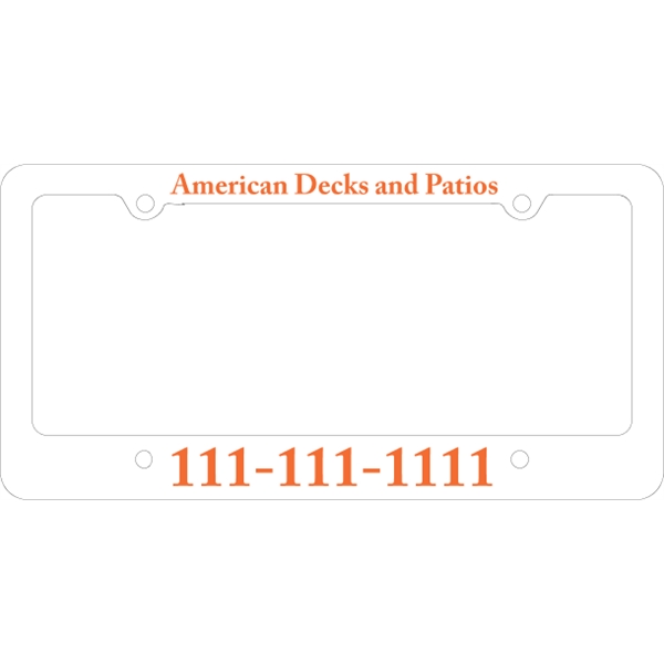 Car license plate frames are printed in a single spot color.... from ASI 89910 Stouse, LLC