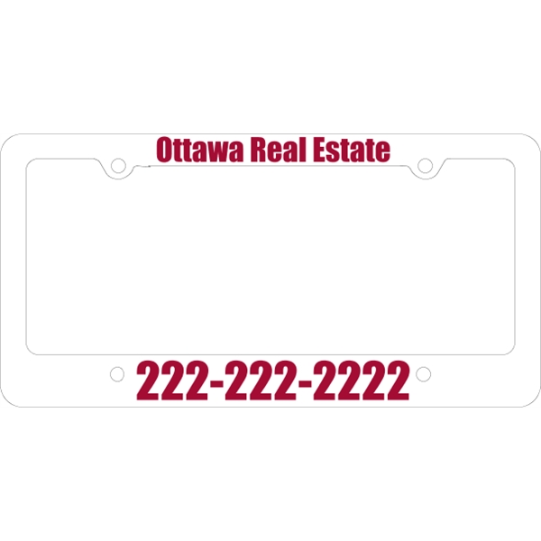 Car license plate frames are printed in a single spot color.... from ASI 89910 Stouse, LLC