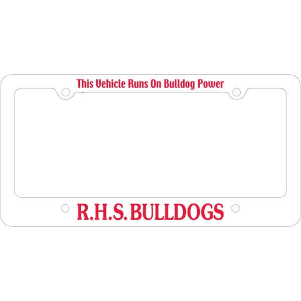 Car license plate frames are printed in a single spot color.... from ASI 89910 Stouse, LLC