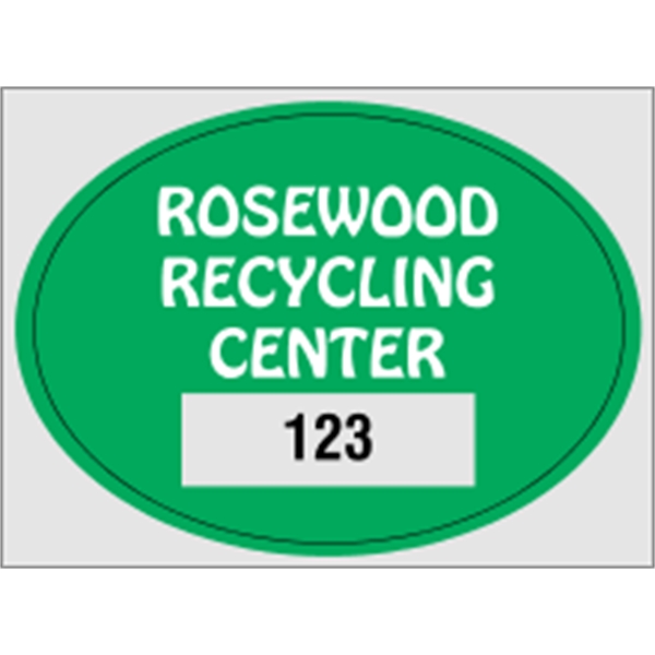2.75" x 2" oval shaped parking permit made of clear polyester... from ASI 89910 Stouse, LLC
