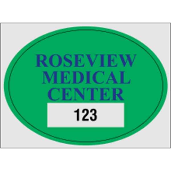 2.75" x 2" oval shaped parking permit made of clear polyester... from ASI 89910 Stouse, LLC