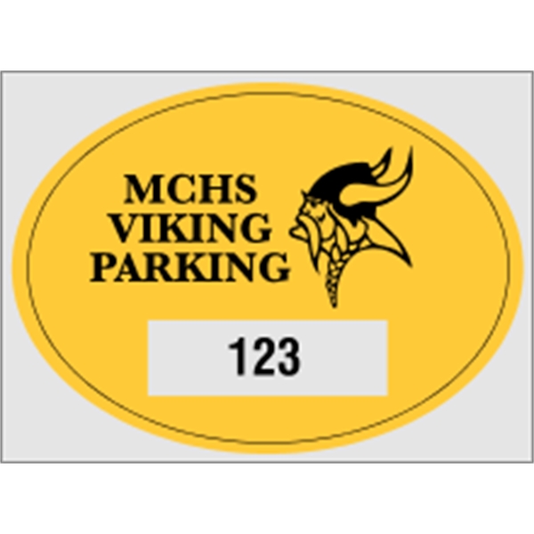 2.75" x 2" oval shaped parking permit made of clear polyester... from ASI 89910 Stouse, LLC