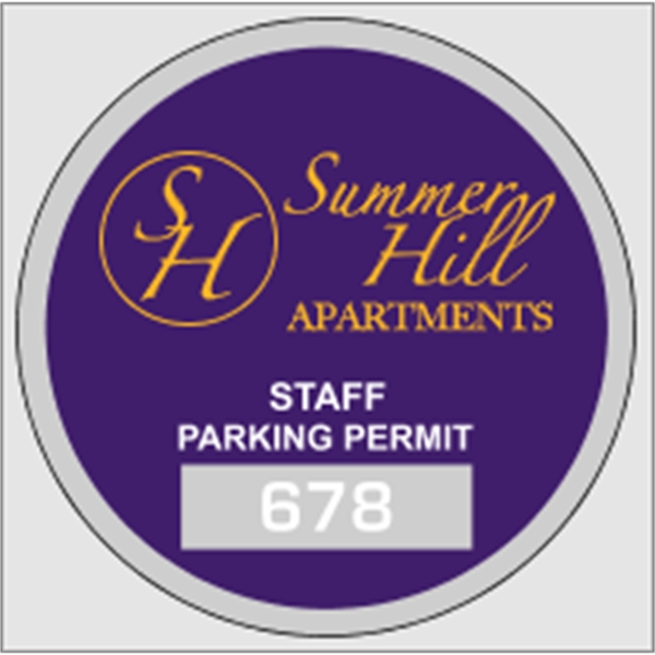 2.75" circle shaped parking permit made of clear polyester with face... from ASI 89910 Stouse, LLC