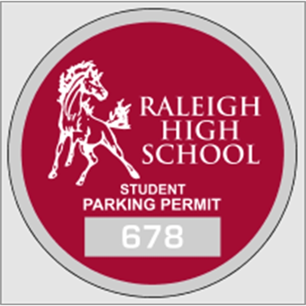 2.75" circle shaped parking permit made of clear polyester with face... from ASI 89910 Stouse, LLC