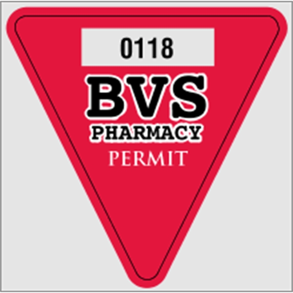 2 3/4" x 2 3/4" triangle shaped parking permit made of... from ASI 89910 Stouse, LLC