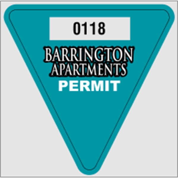 2 3/4" x 2 3/4" triangle shaped parking permit made of... from ASI 89910 Stouse, LLC