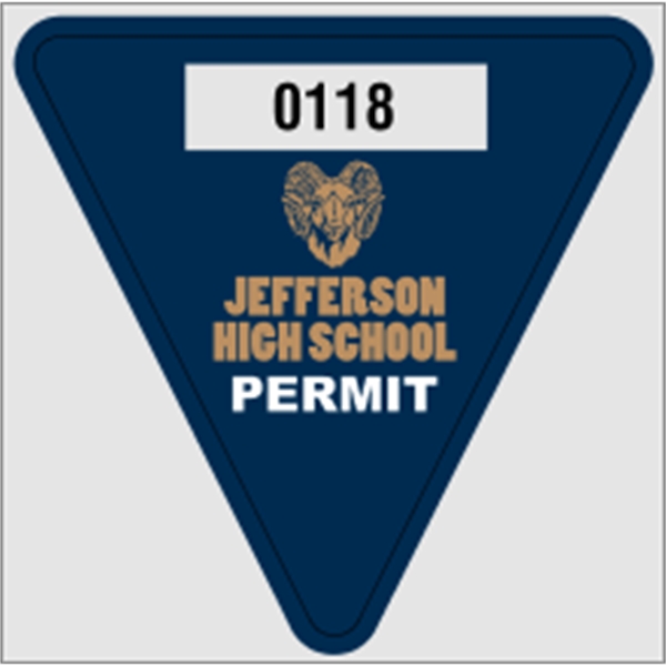 2 3/4" x 2 3/4" triangle shaped parking permit made of... from ASI 89910 Stouse, LLC