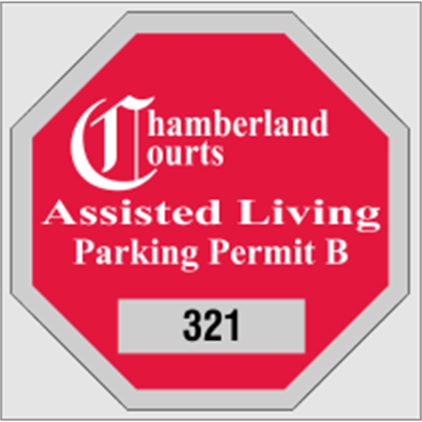 2 3/4" x 2 3/4" octagon shaped parking permit made of... from ASI 89910 Stouse, LLC
