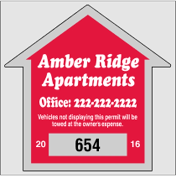 2 3/4" x 2 3/4" house shaped parking permit made of... from ASI 89910 Stouse, LLC