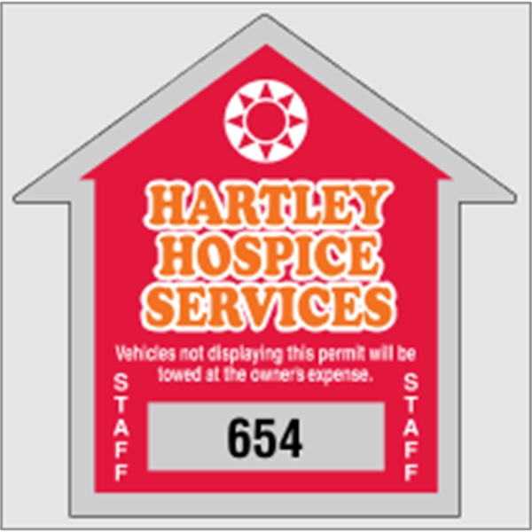 2 3/4" x 2 3/4" house shaped parking permit made of... from ASI 89910 Stouse, LLC