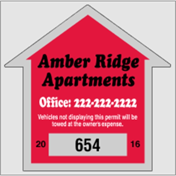 2 3/4" x 2 3/4" house shaped parking permit made of... from ASI 89910 Stouse, LLC
