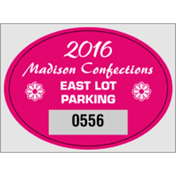 2 3/4" x 2" oval shaped parking permit made of clear... from ASI 89910 Stouse, LLC