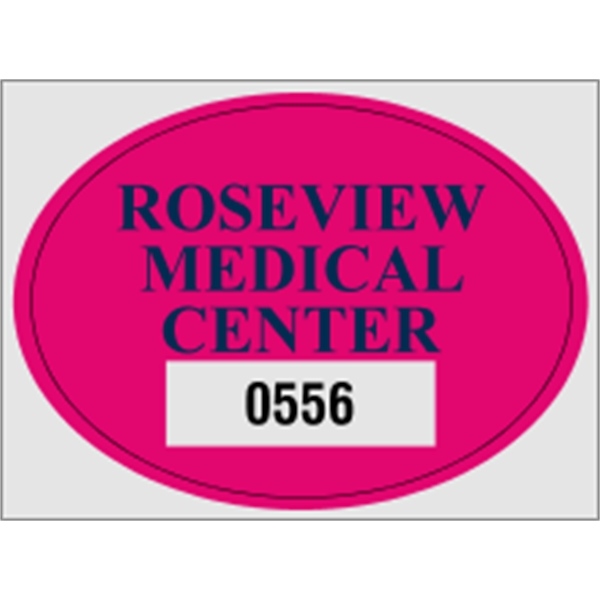 2 3/4" x 2" oval shaped parking permit made of clear... from ASI 89910 Stouse, LLC