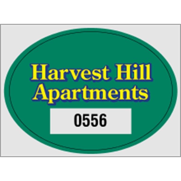 2 3/4" x 2" oval shaped parking permit made of clear... from ASI 89910 Stouse, LLC