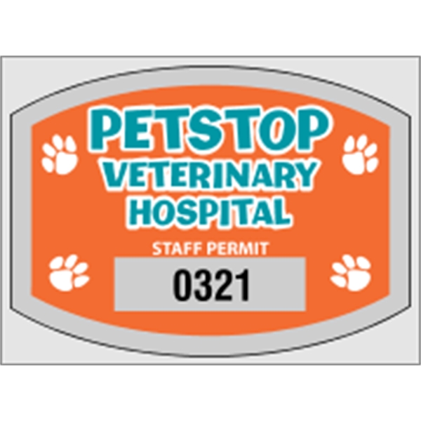 2 3/4" x 2" dome shaped parking permit made of clear... from ASI 89910 Stouse, LLC