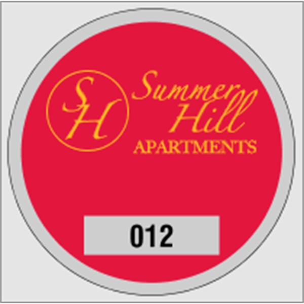 2.75" circle shaped parking permit made of clear static stick with... from ASI 89910 Stouse, LLC
