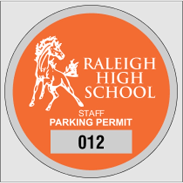2.75" circle shaped parking permit made of clear static stick with... from ASI 89910 Stouse, LLC