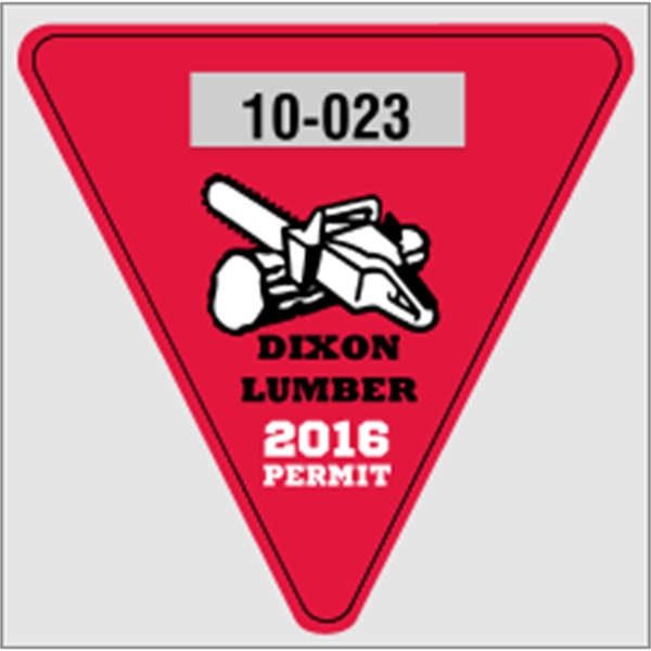 2 3/4" x 2 3/4" triangle shaped parking permit made of... from ASI 89910 Stouse, LLC