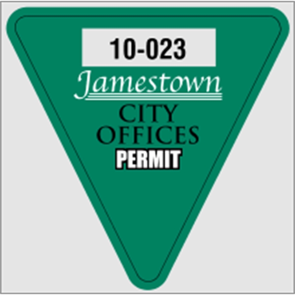 2 3/4" x 2 3/4" triangle shaped parking permit made of... from ASI 89910 Stouse, LLC