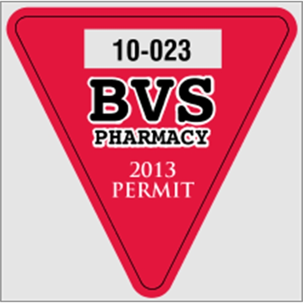 2 3/4" x 2 3/4" triangle shaped parking permit made of... from ASI 89910 Stouse, LLC