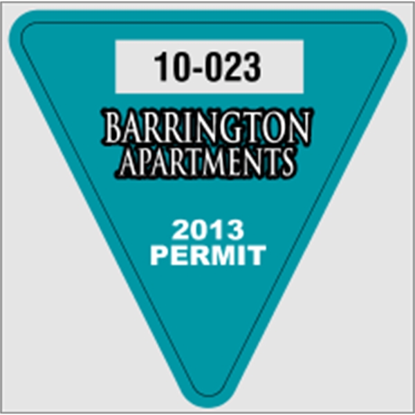 2 3/4" x 2 3/4" triangle shaped parking permit made of... from ASI 89910 Stouse, LLC