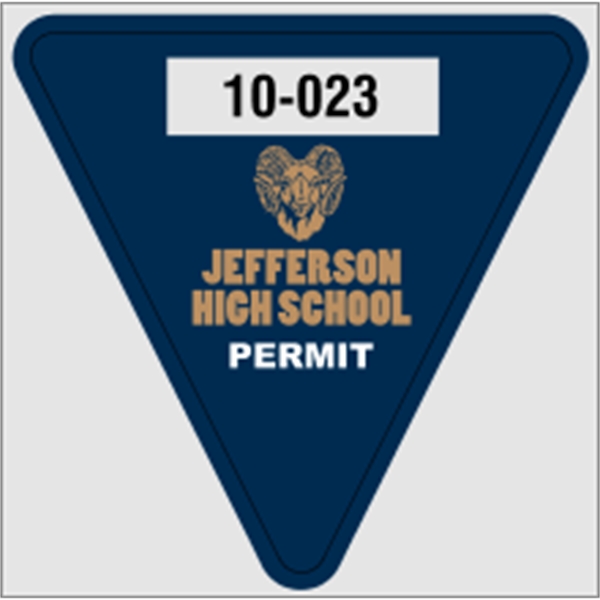 2 3/4" x 2 3/4" triangle shaped parking permit made of... from ASI 89910 Stouse, LLC