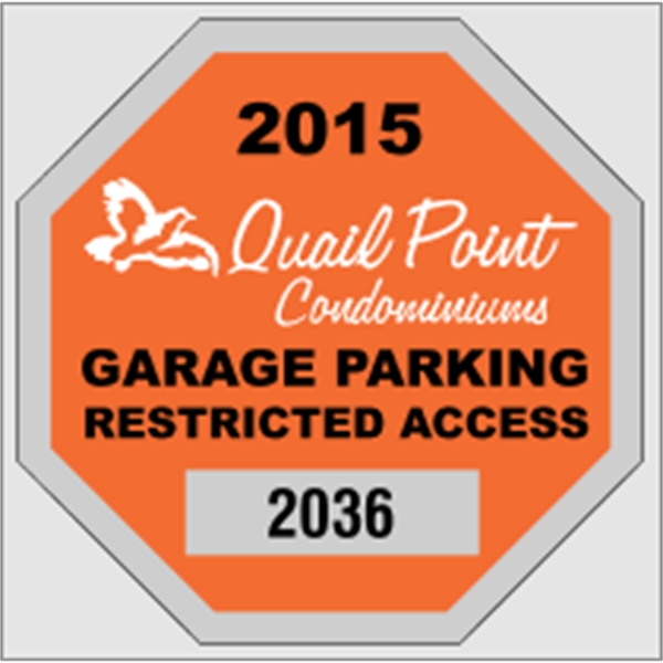 2 3/4" x 2 3/4" octagon shaped parking permit made of... from ASI 89910 Stouse, LLC