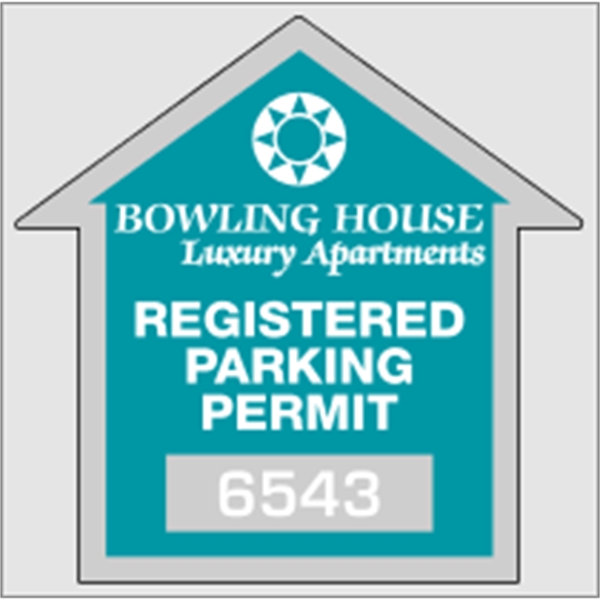 2 3/4" x 2 3/4" house shaped parking permit made of... from ASI 89910 Stouse, LLC