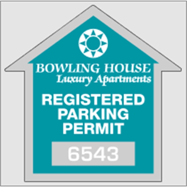 2 3/4" x 2 3/4" house shaped parking permit made of... from ASI 89910 Stouse, LLC