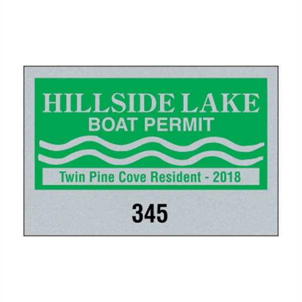 3" x 2" white reflective parking permit with face adhesive.... from ASI 89910 Stouse, LLC