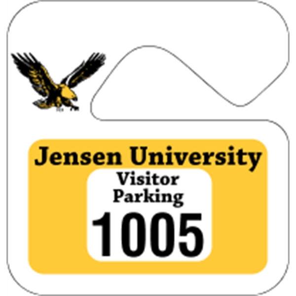 2.75" x 2.875" miniature hang tag made of .015" white polyethylene.... from ASI 89910 Stouse, LLC