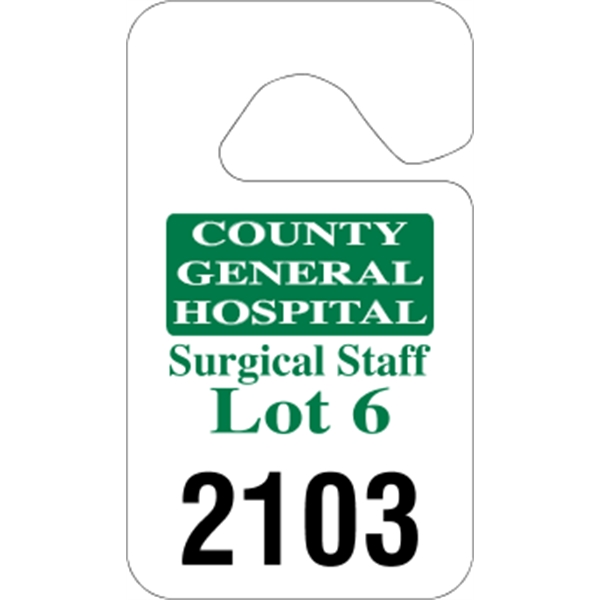 2.75" x 4.75" standard hang tag made of .035" white polyethylene.... from ASI 89910 Stouse, LLC