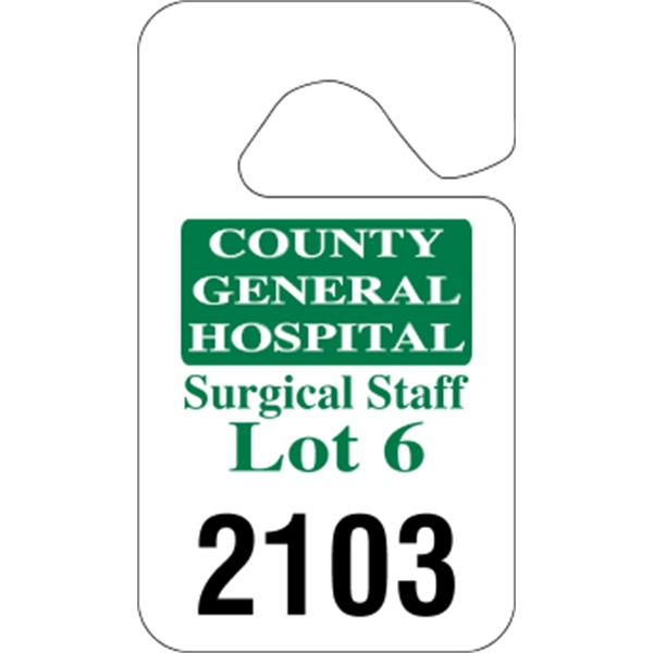 2.75" x 4.75" standard hang tag made of .015" white polyethylene.... from ASI 89910 Stouse, LLC