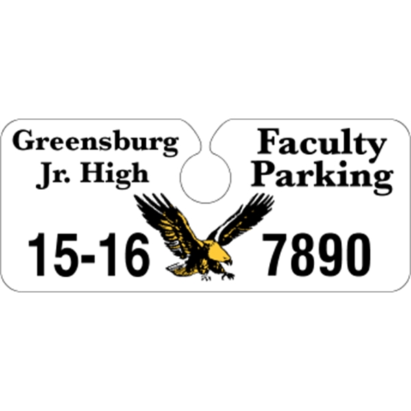 4.75" x 2" hidden hang tag made of .015" white polyethylene.... from ASI 89910 Stouse, LLC