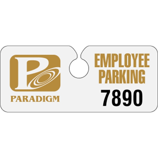 4.75" x 2" hidden hang tag made of .035" white polyethylene... from ASI 89910 Stouse, LLC