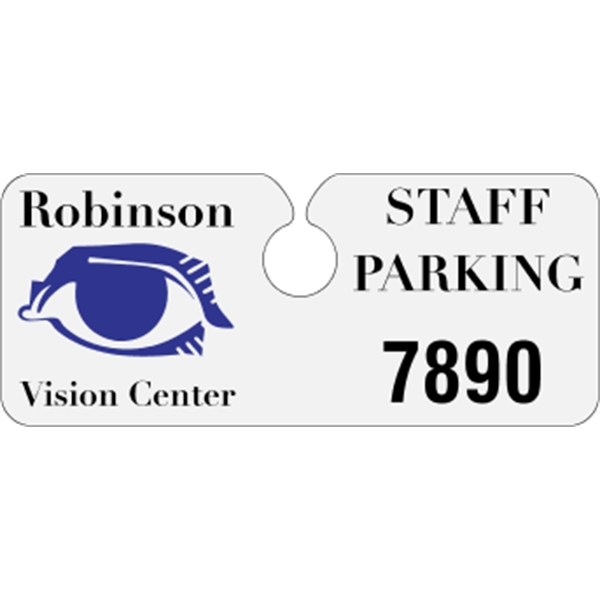 4.75" x 2" hidden hang tag made of .035" white polyethylene... from ASI 89910 Stouse, LLC