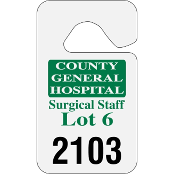 2.75" x 4.75" standard hang tag made of .035" white polyethylene... from ASI 89910 Stouse, LLC