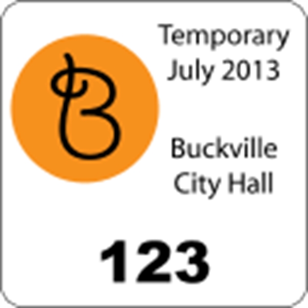 2" x 3" rearview mirror parking permit made of white vinyl.... from ASI 89910 Stouse, LLC